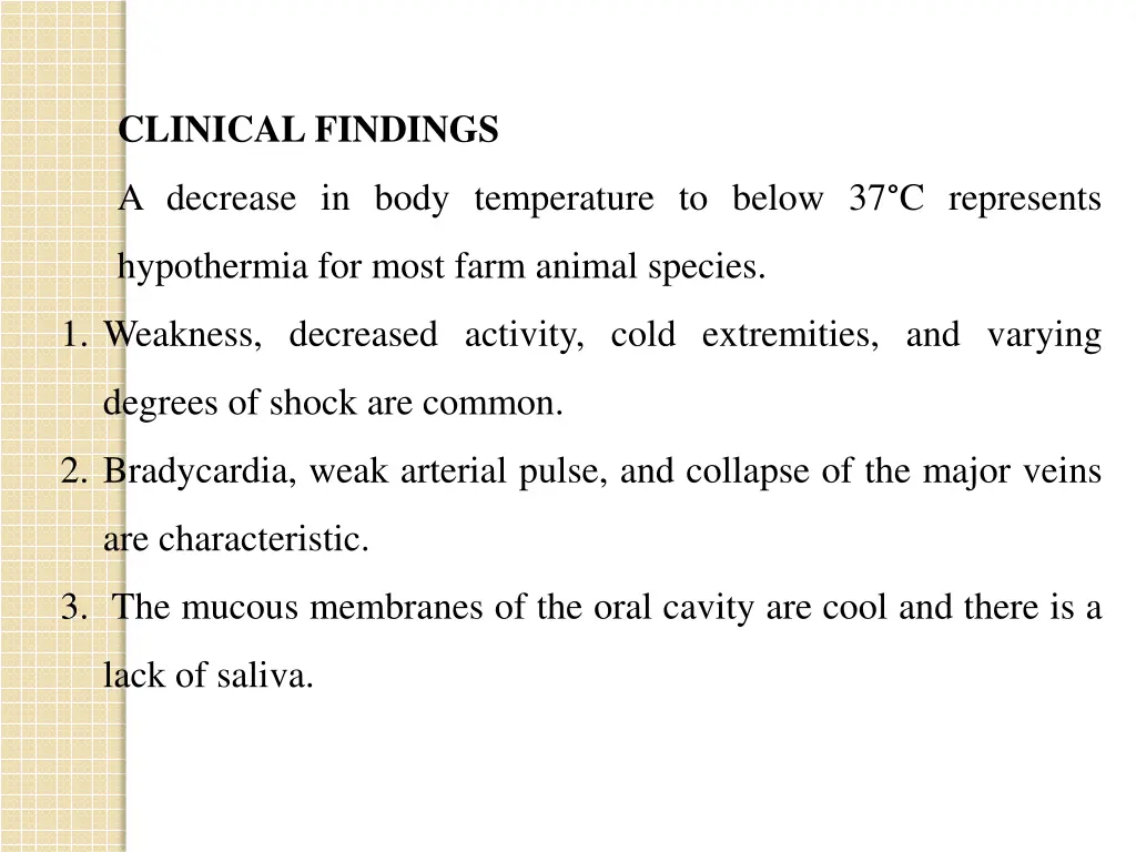 clinical findings