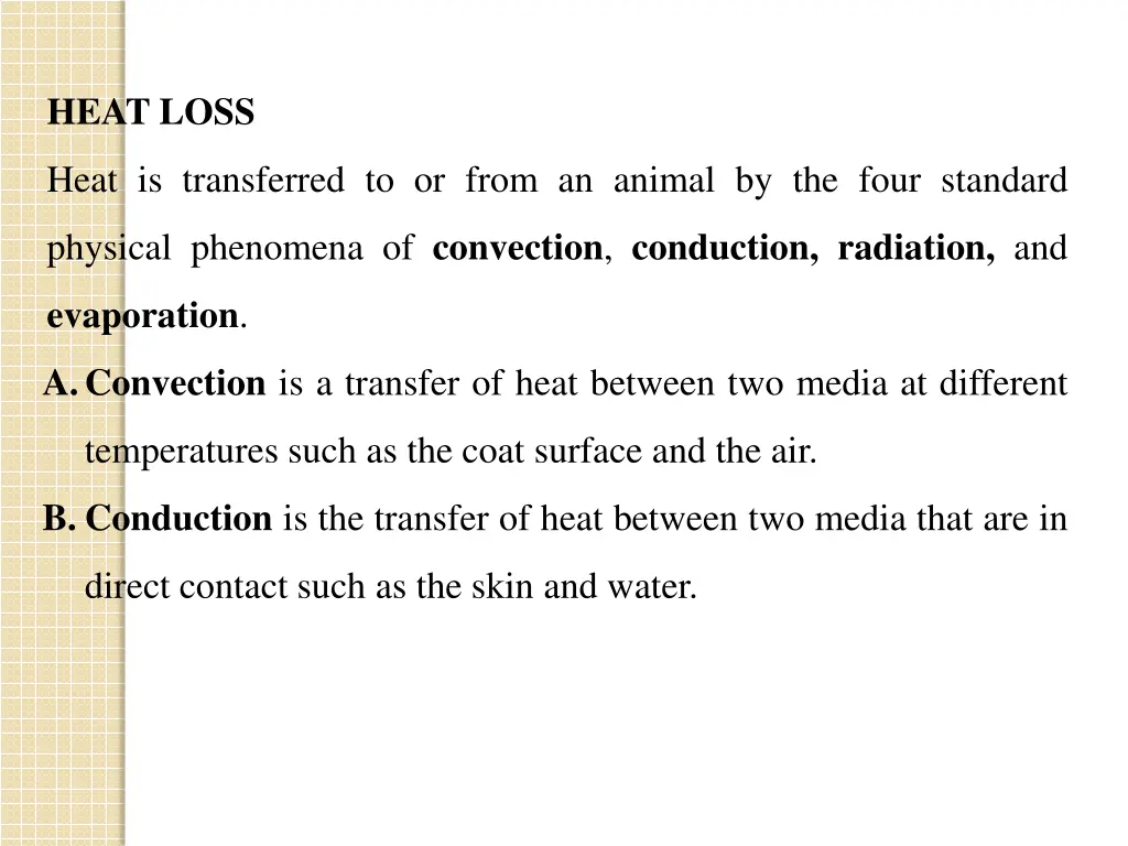 heat loss