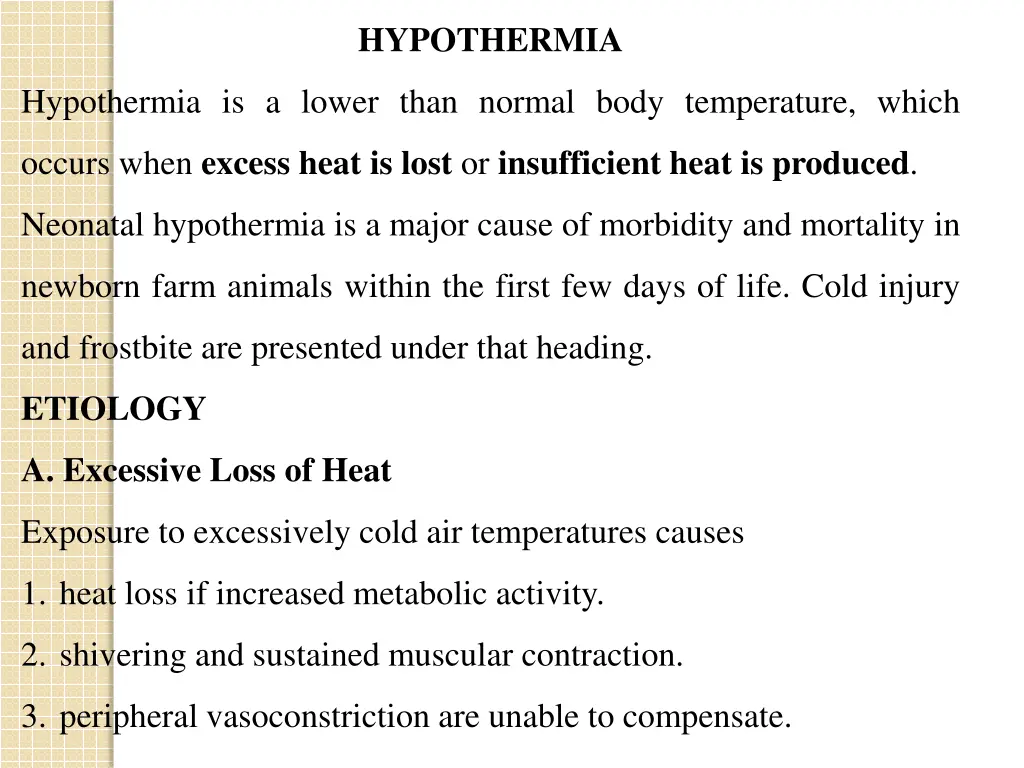 hypothermia