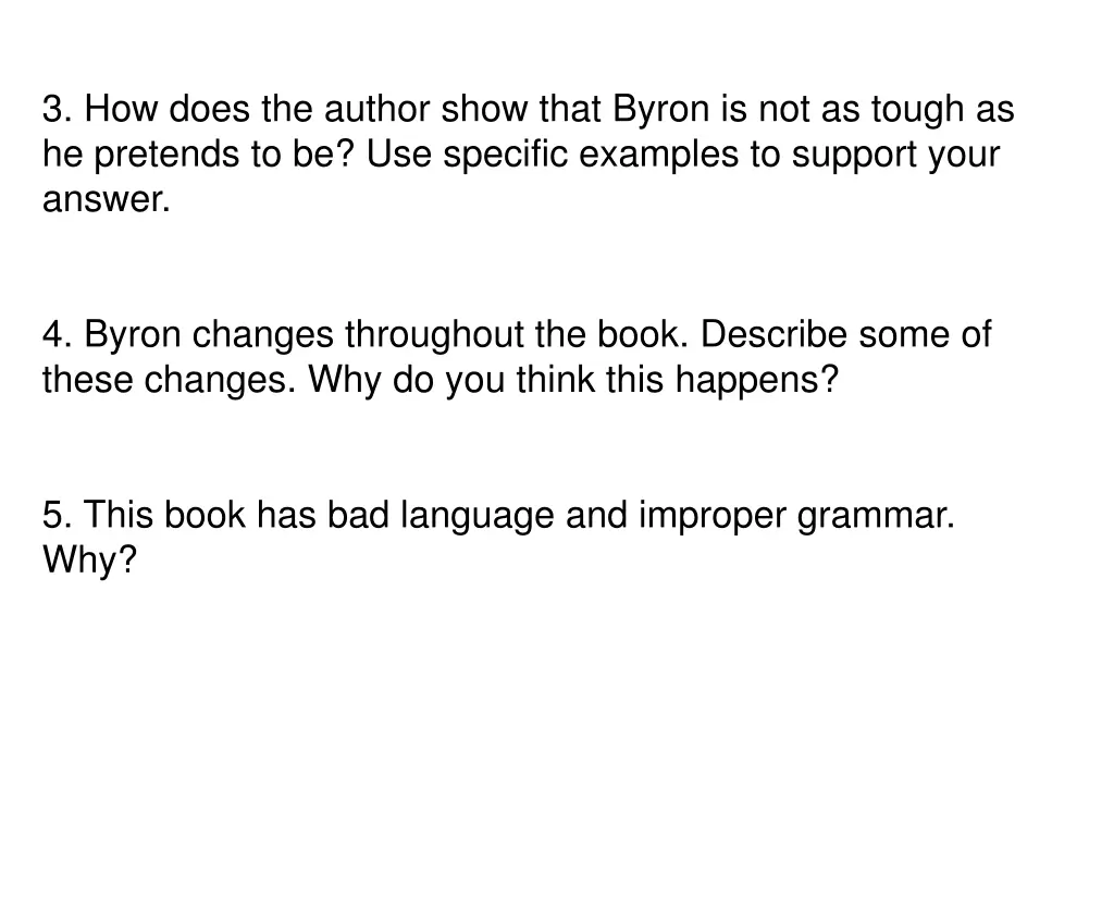 3 how does the author show that byron