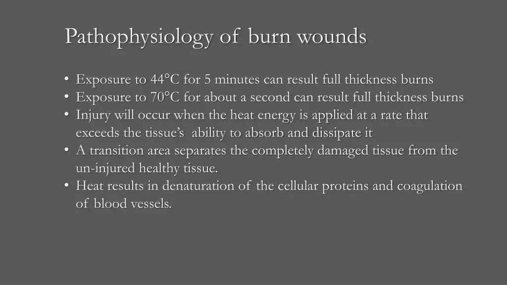 pathophysiology of burn wounds