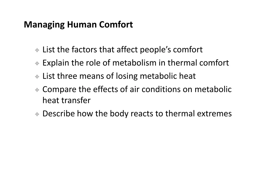 managing human comfort 10