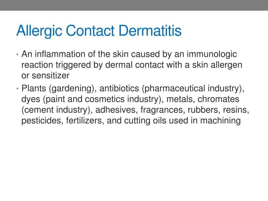 allergic contact dermatitis