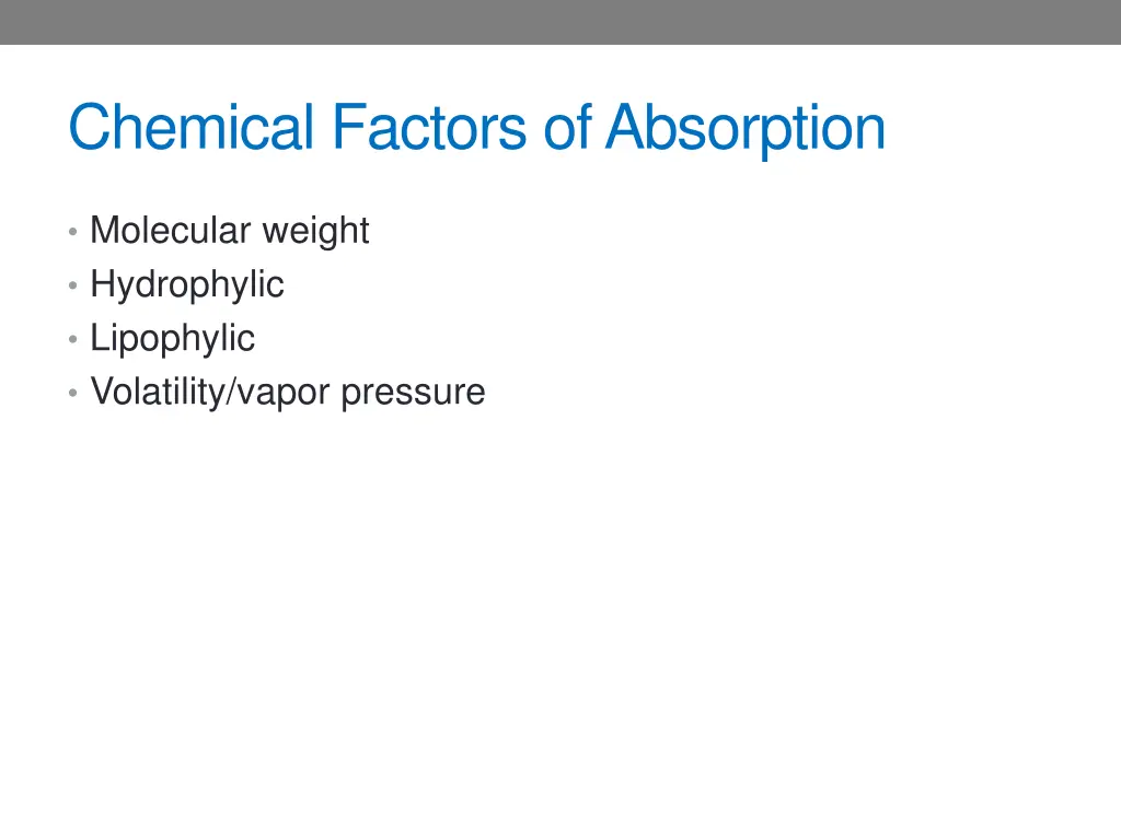 chemical factors of absorption