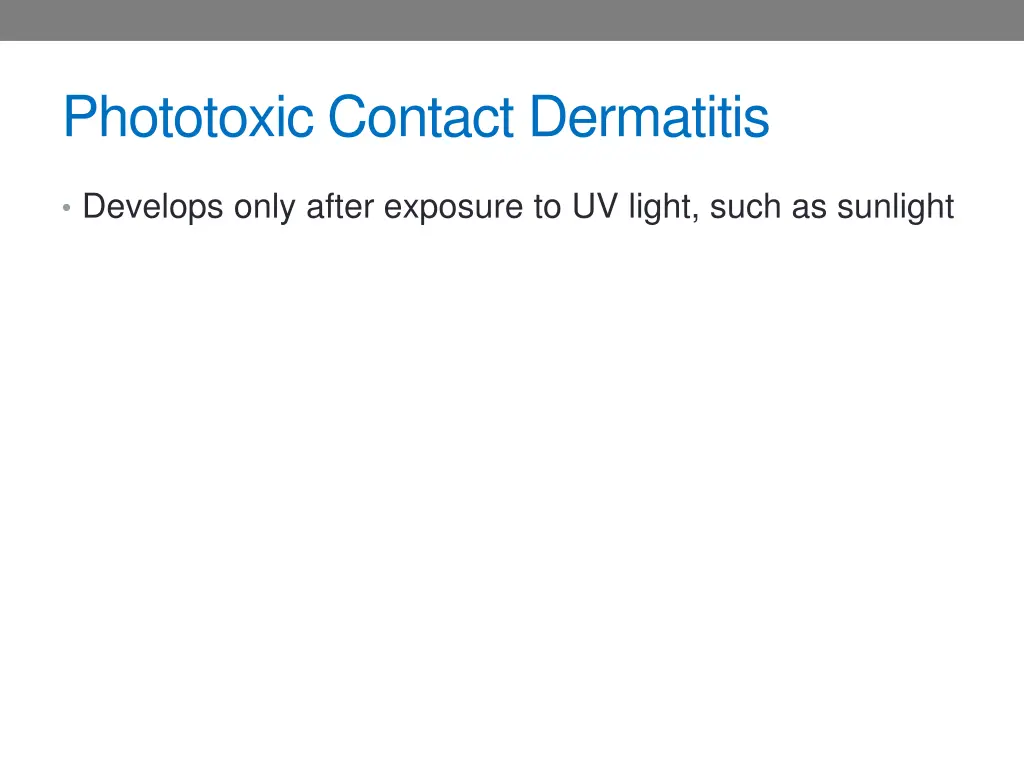 phototoxic contact dermatitis