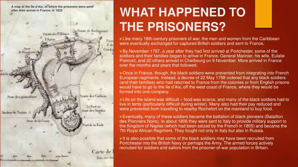 a map of the le d aix to which the prisoners were