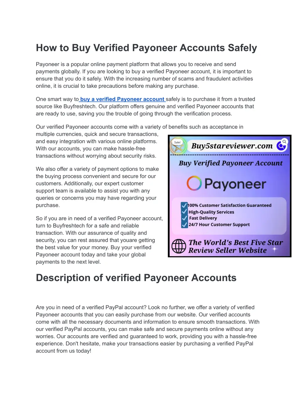 how to buy verified payoneer accounts safely