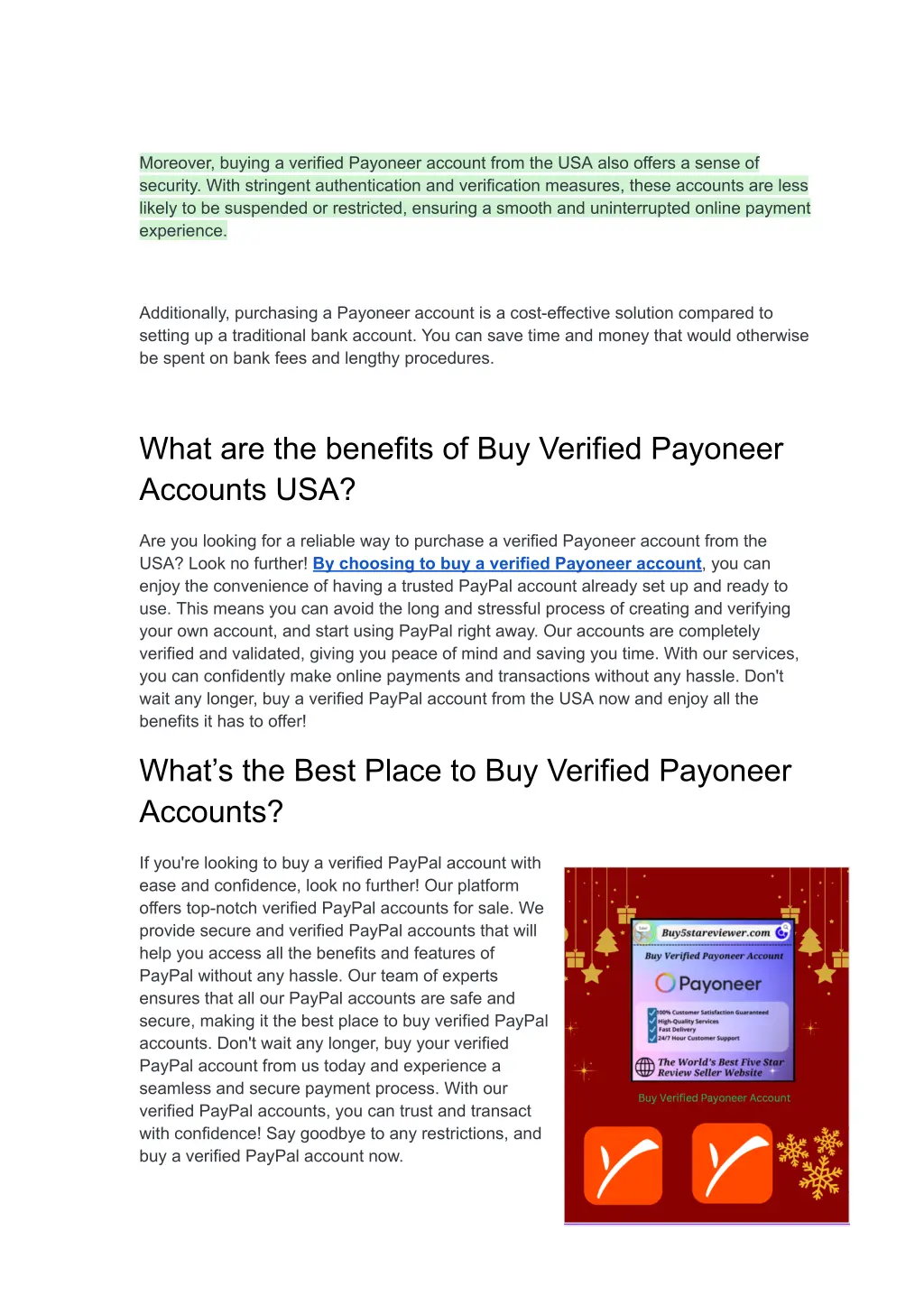 moreover buying a verified payoneer account from