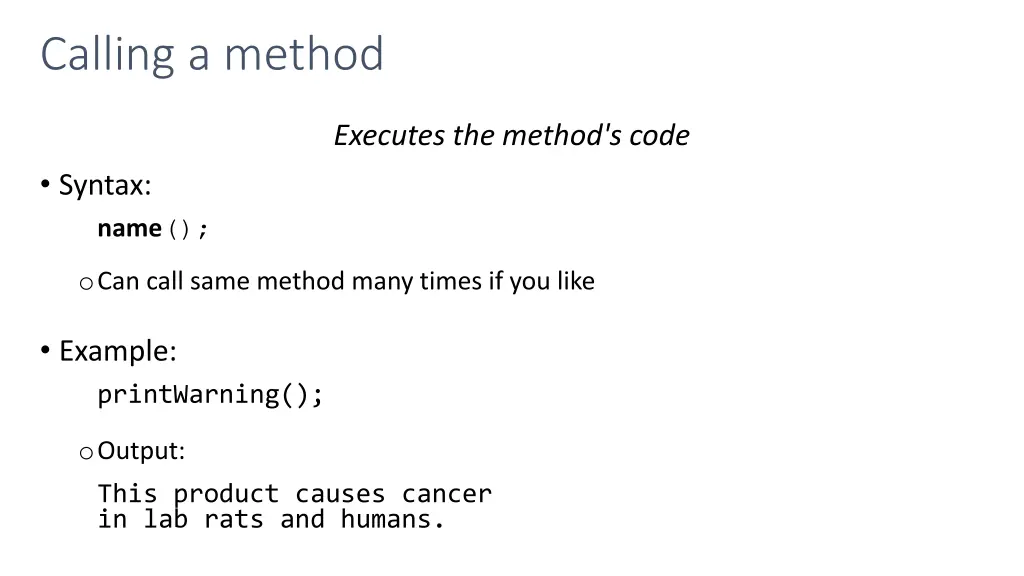 calling a method