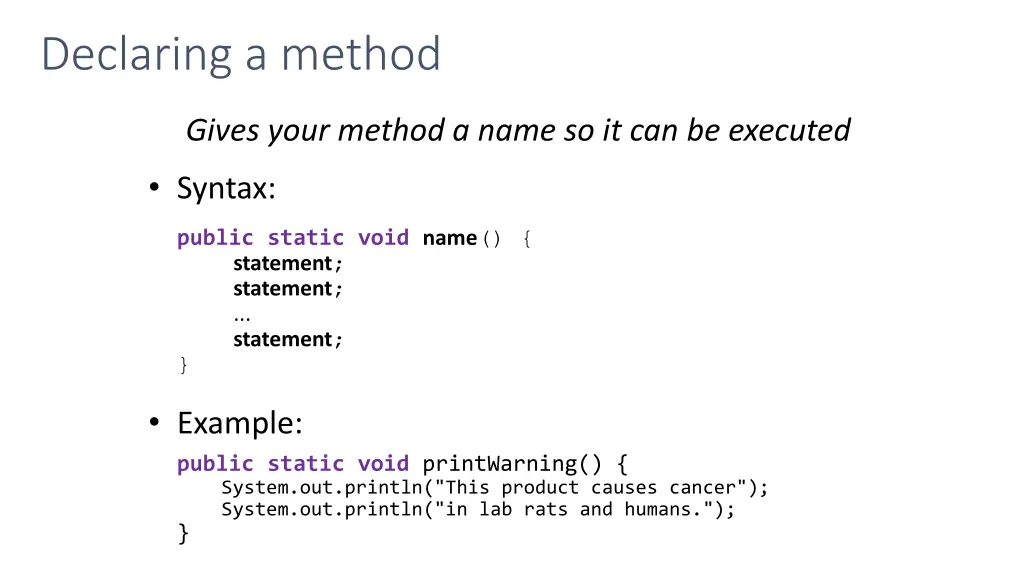 declaring a method