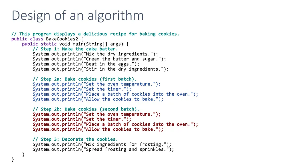 design of an algorithm