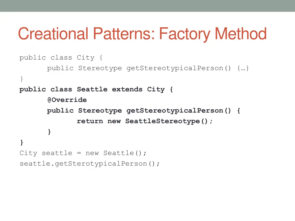 creational patterns factory method