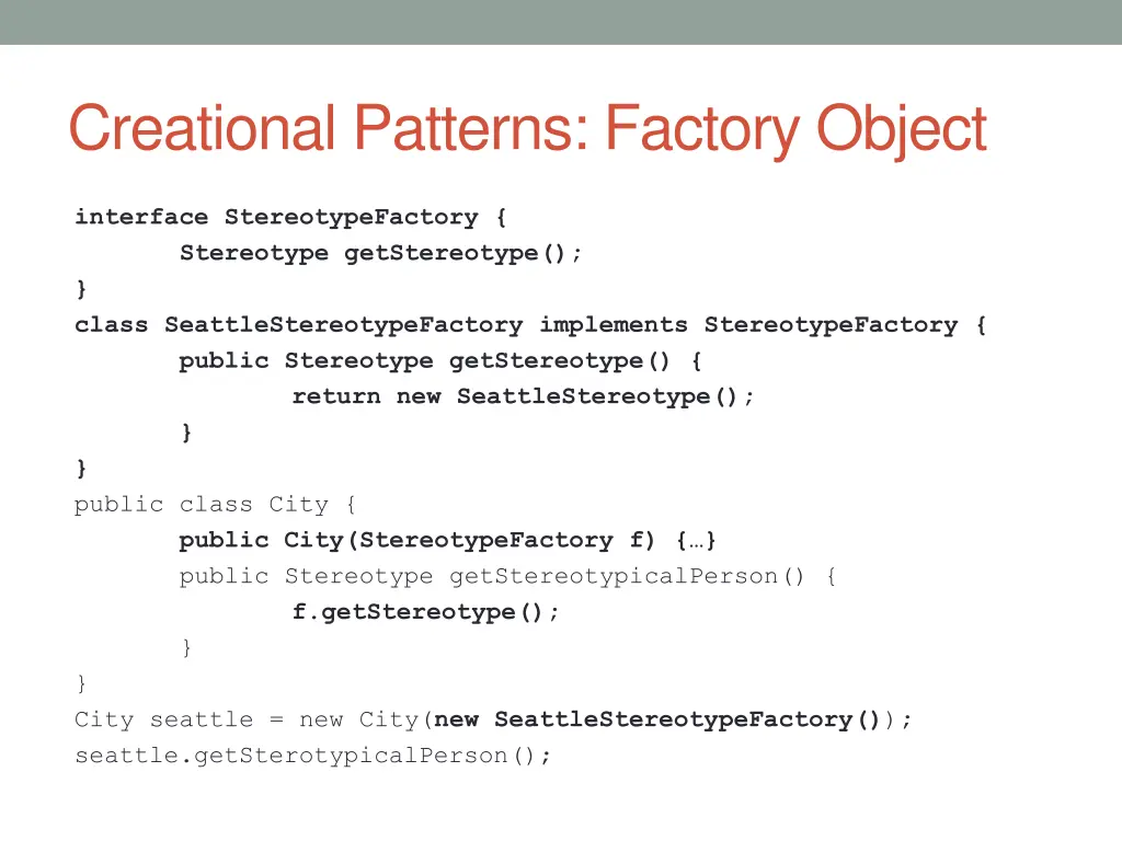 creational patterns factory object