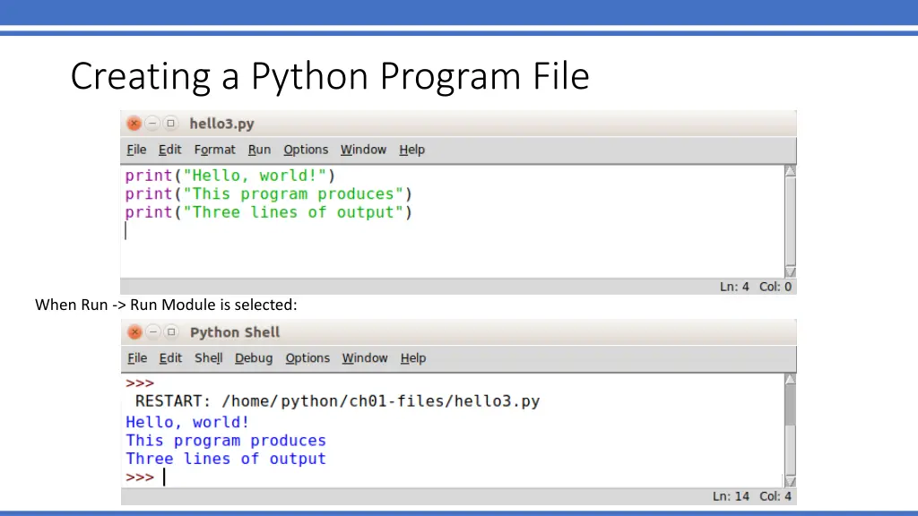 creating a python program file 1