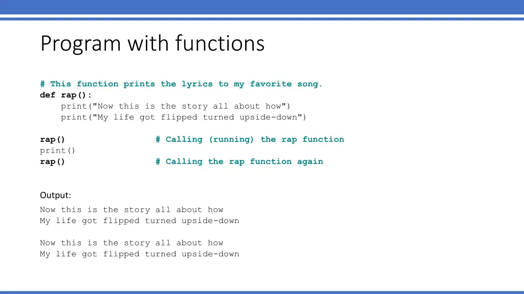 program with functions