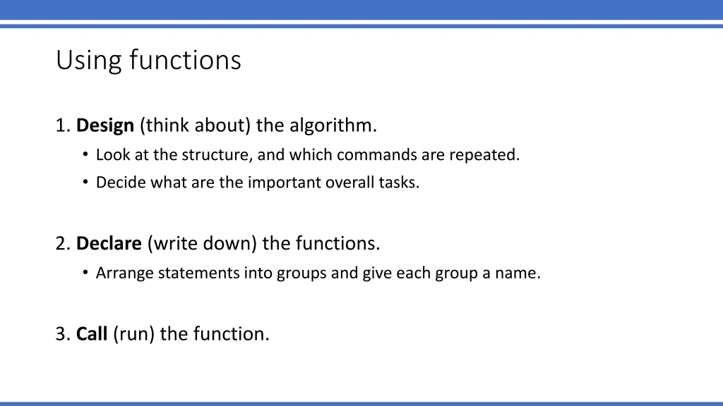 using functions