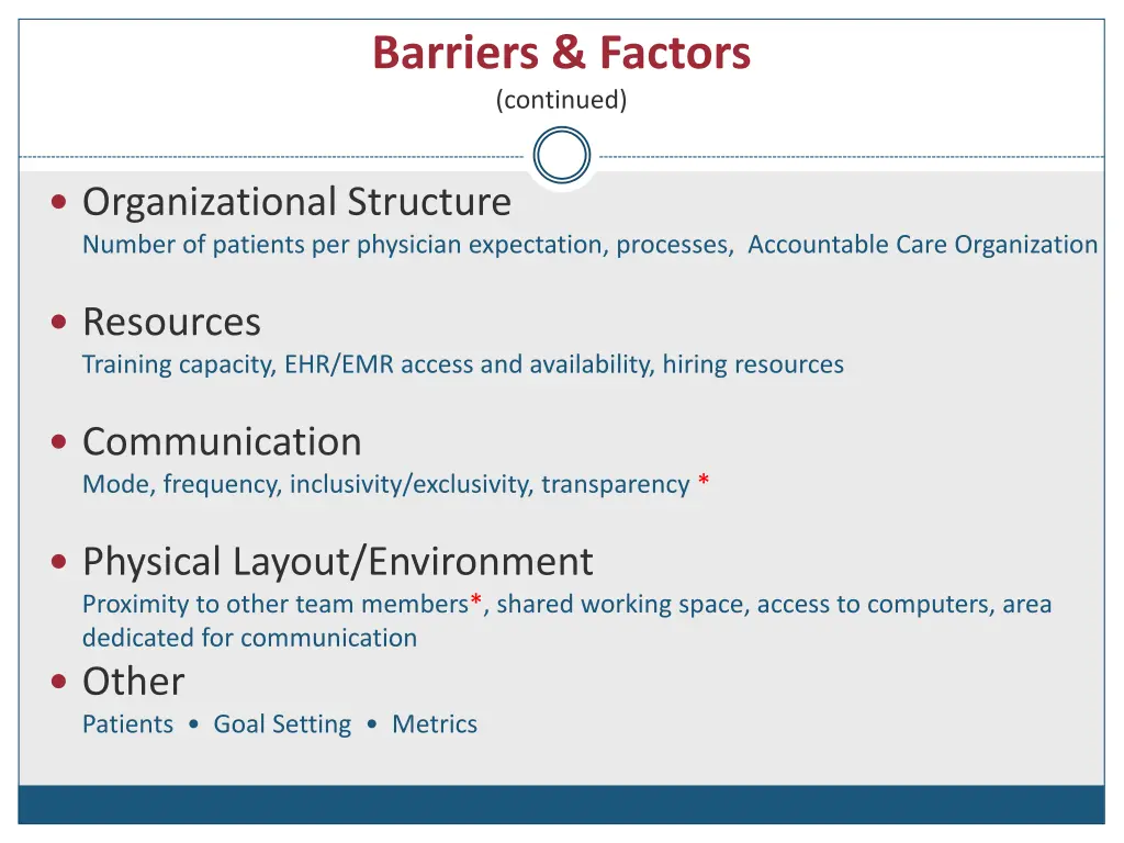 barriers factors continued 1