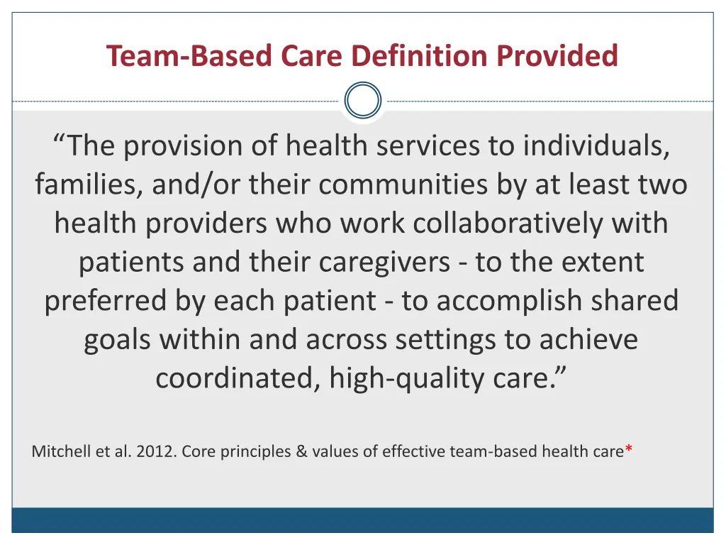 team based care definition provided