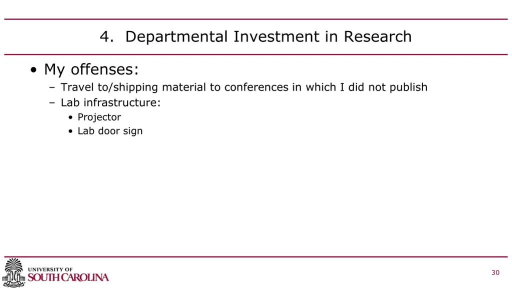 4 departmental investment in research