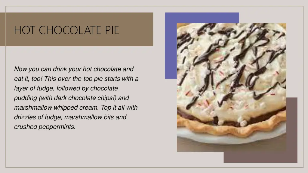 hot chocolate pie