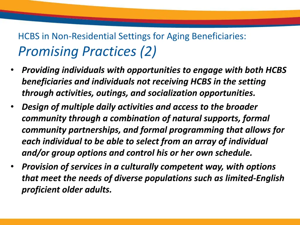 hcbs in non residential settings for aging 1