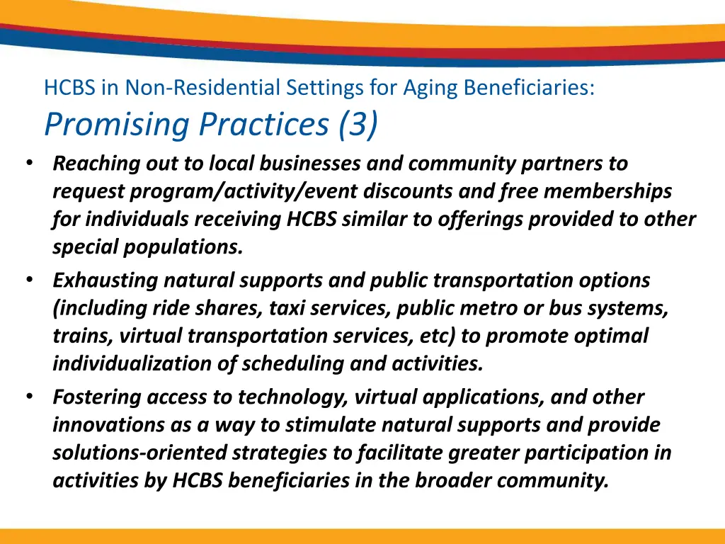 hcbs in non residential settings for aging 2