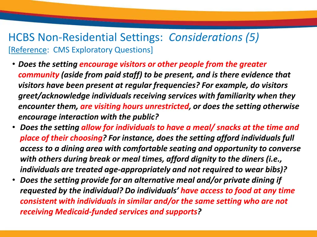 hcbs non residential settings considerations 4