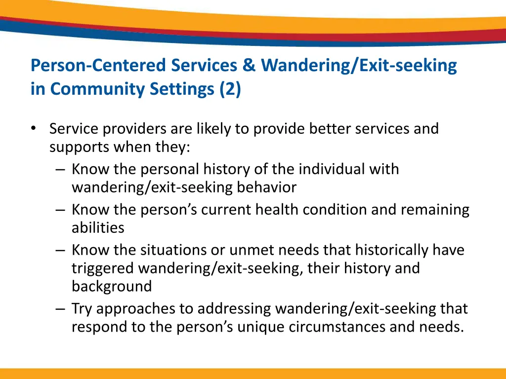 person centered services wandering exit seeking 1