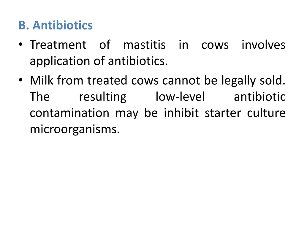 b antibiotics treatment application