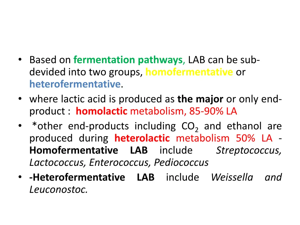 based on fermentation pathways