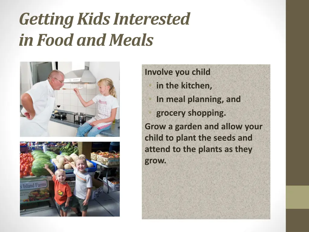 getting kids interested in food and meals