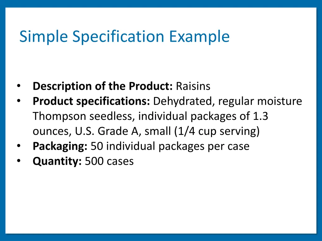 simple specification example