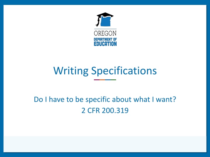 writing specifications