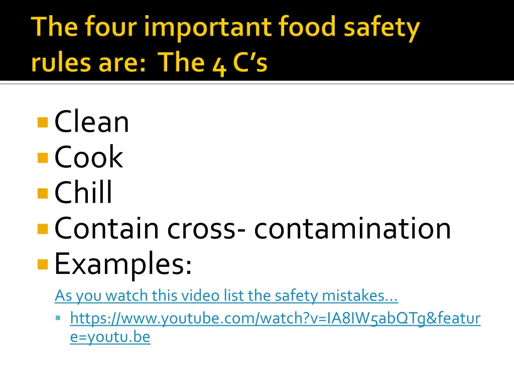 clean cook chill contain cross contamination