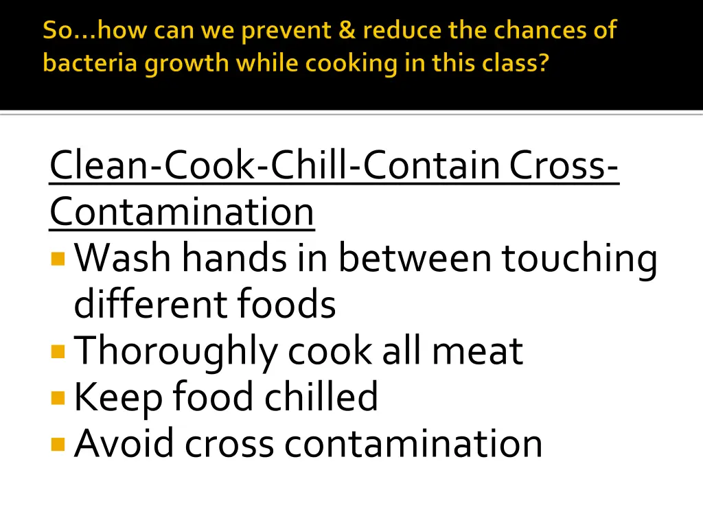 clean cook chill contain cross contamination wash