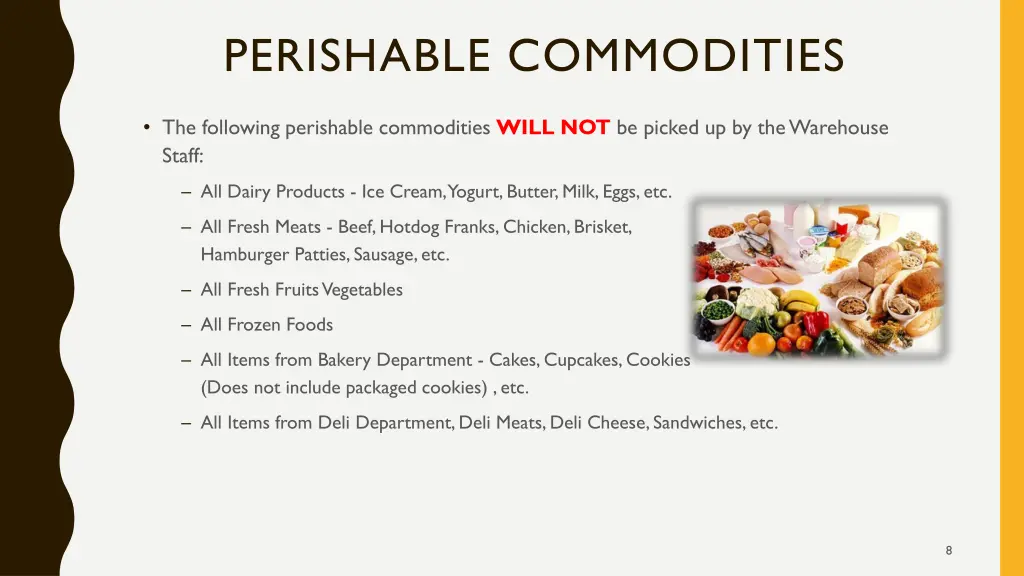 perishable commodities