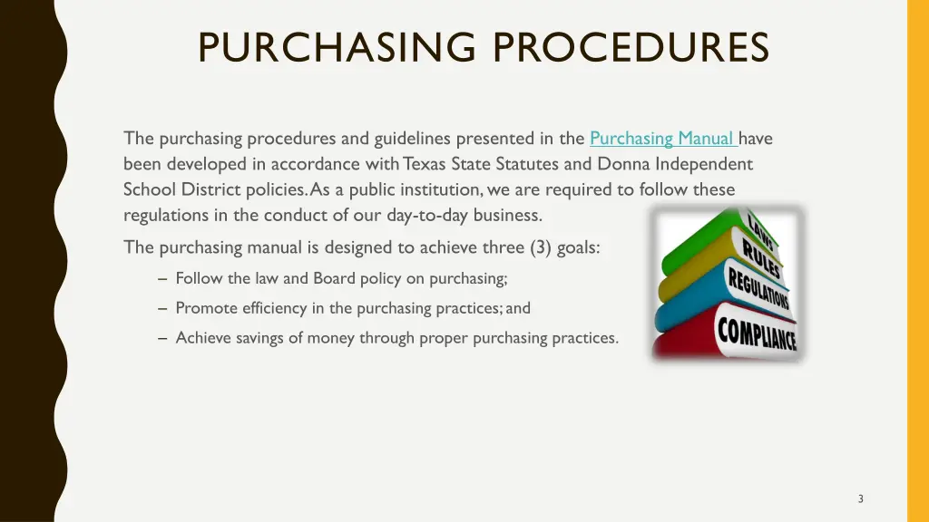 purchasing procedures