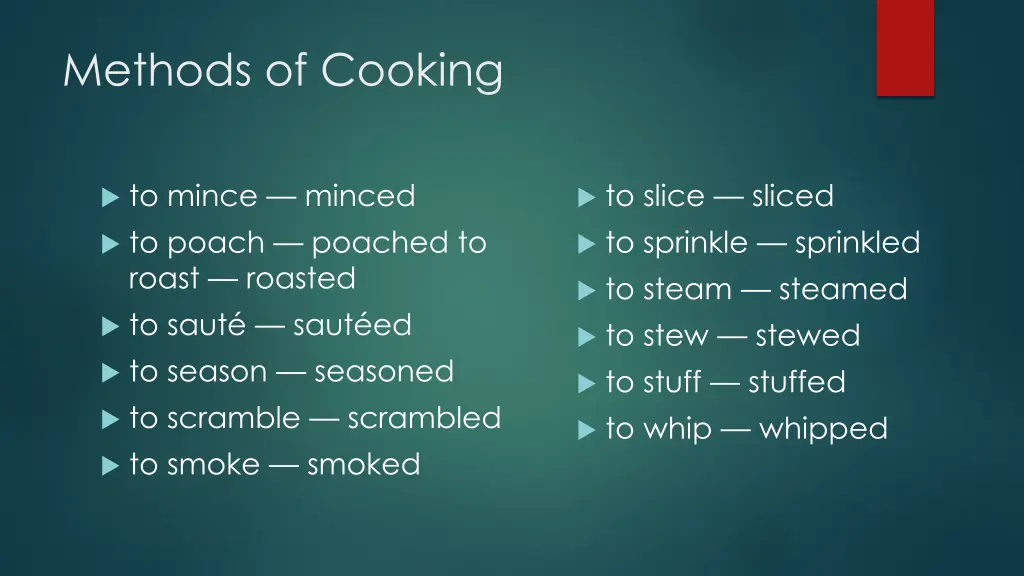 methods of cooking 1