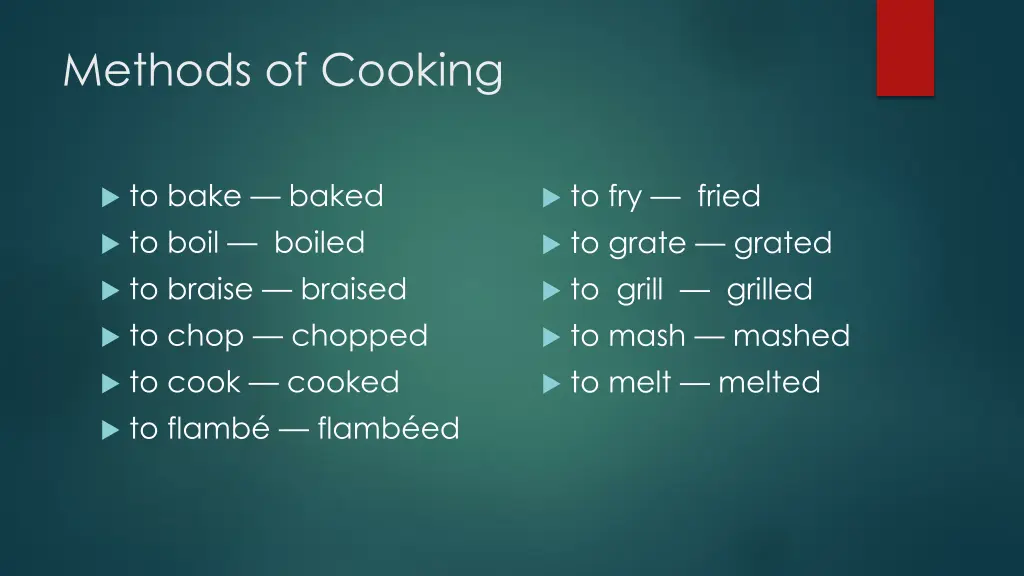 methods of cooking