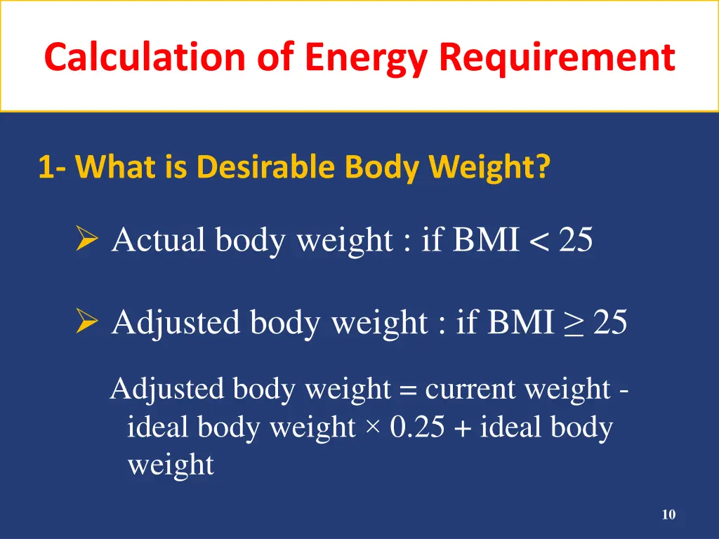 calculation of energy requirement 1