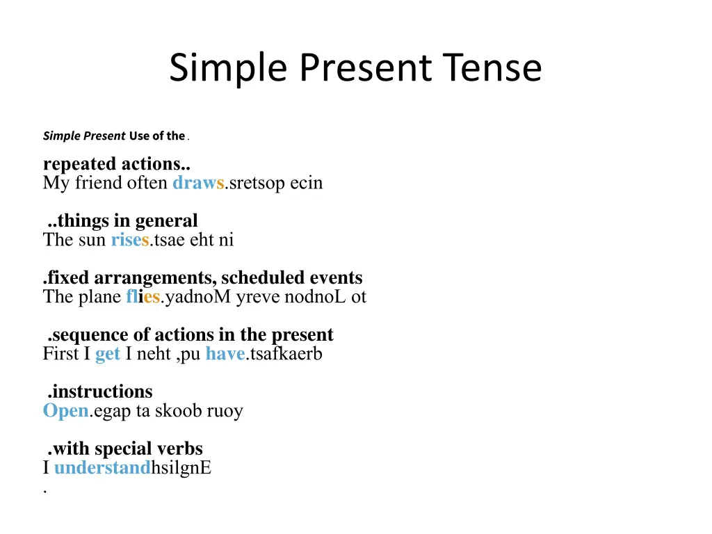 simple present tense