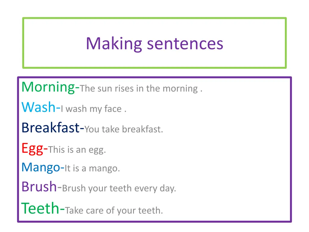 making sentences