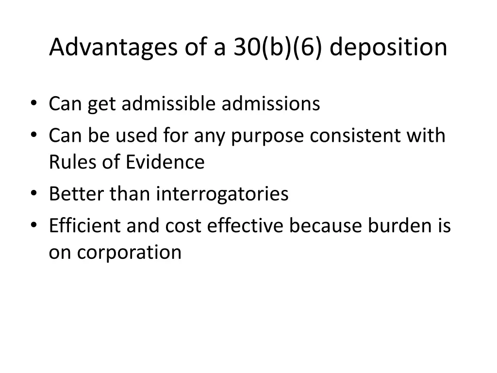 advantages of a 30 b 6 deposition