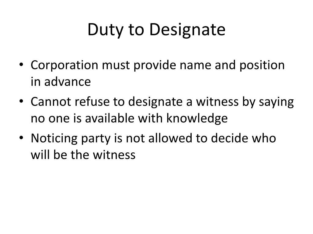 duty to designate 1