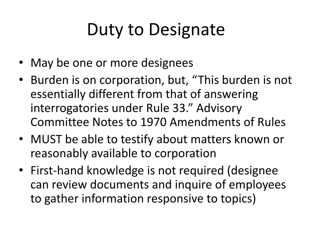 duty to designate