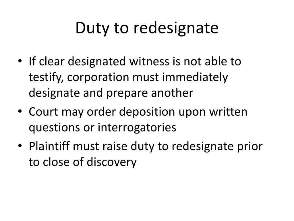 duty to redesignate