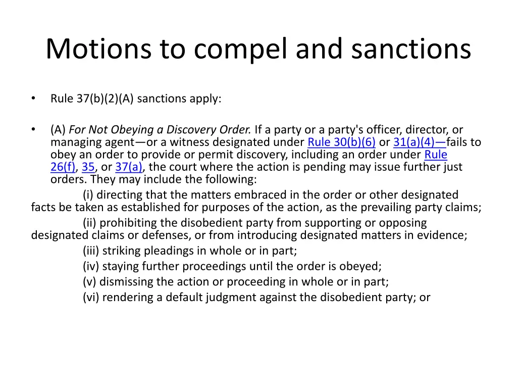 motions to compel and sanctions