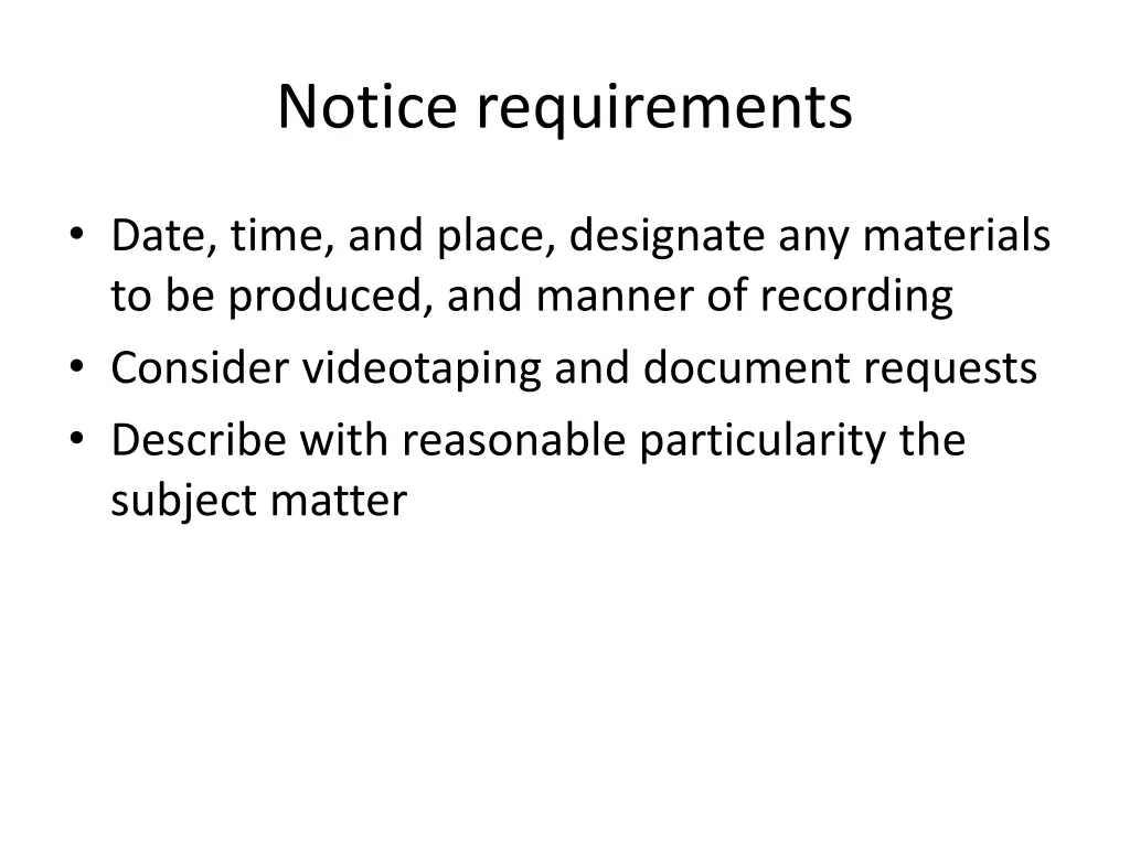 notice requirements