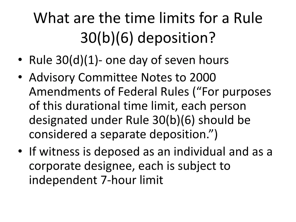 what are the time limits for a rule