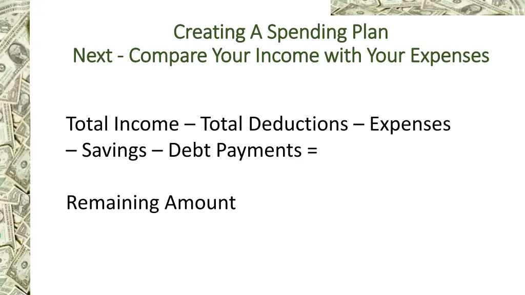 creating a spending plan creating a spending plan